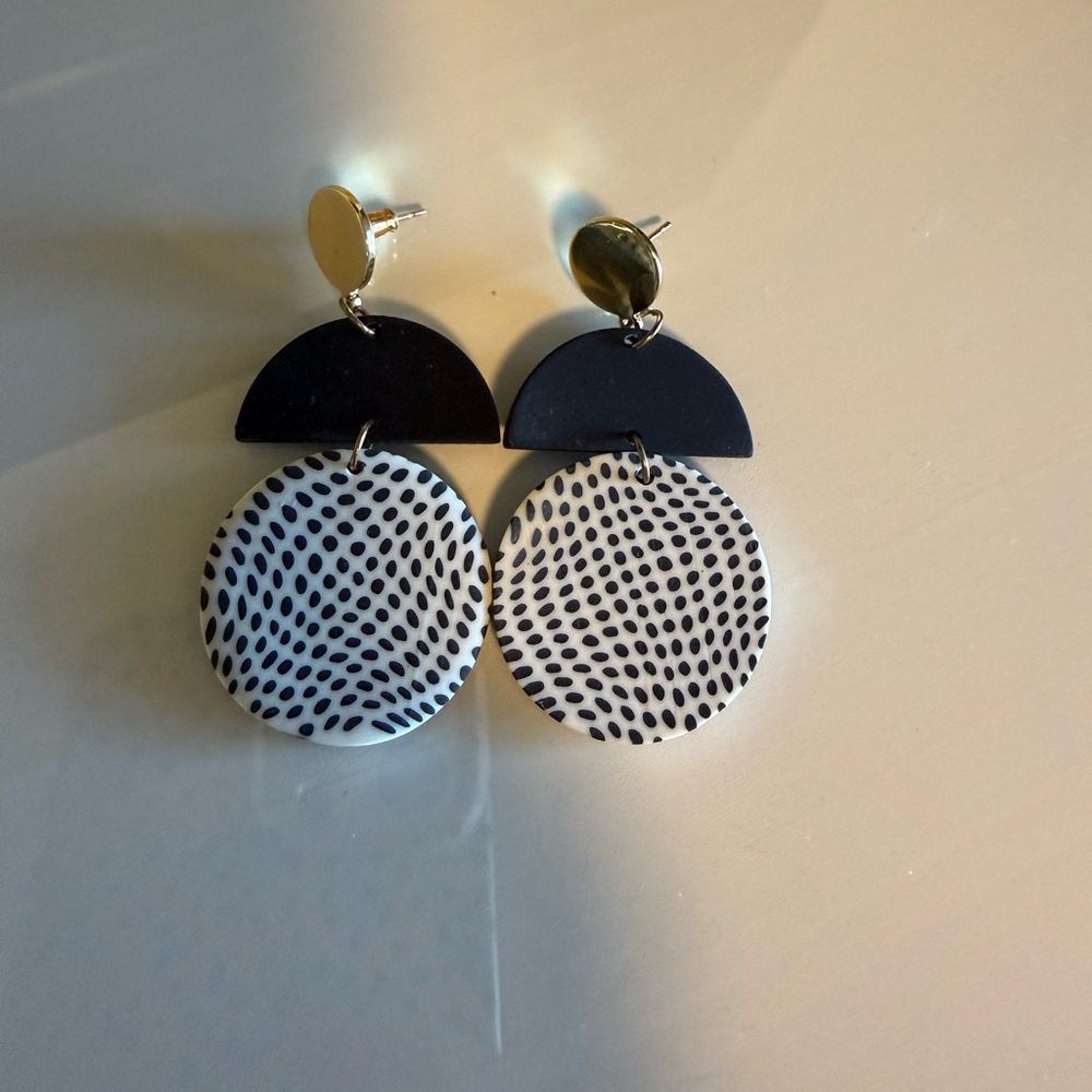 Black and White Geometric Earrings